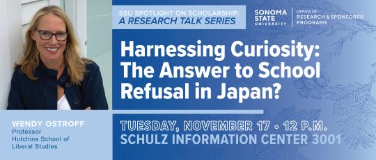 Promotional graphic for Wendy Ostroff's presentation including a picture of Wendy and the date, time and location of presentation.