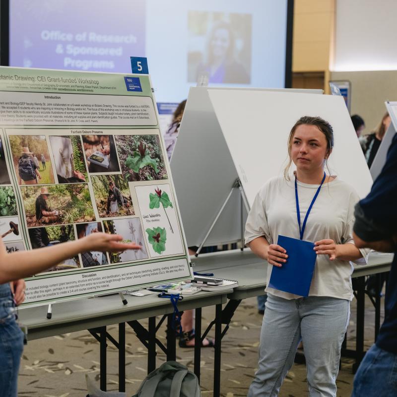 Student presenting