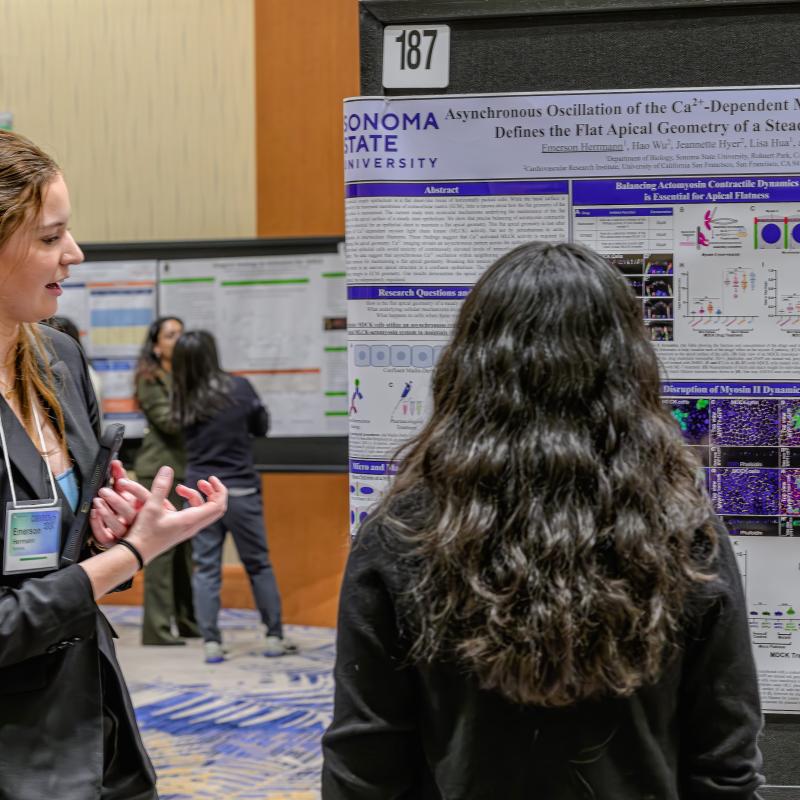 Student presenting