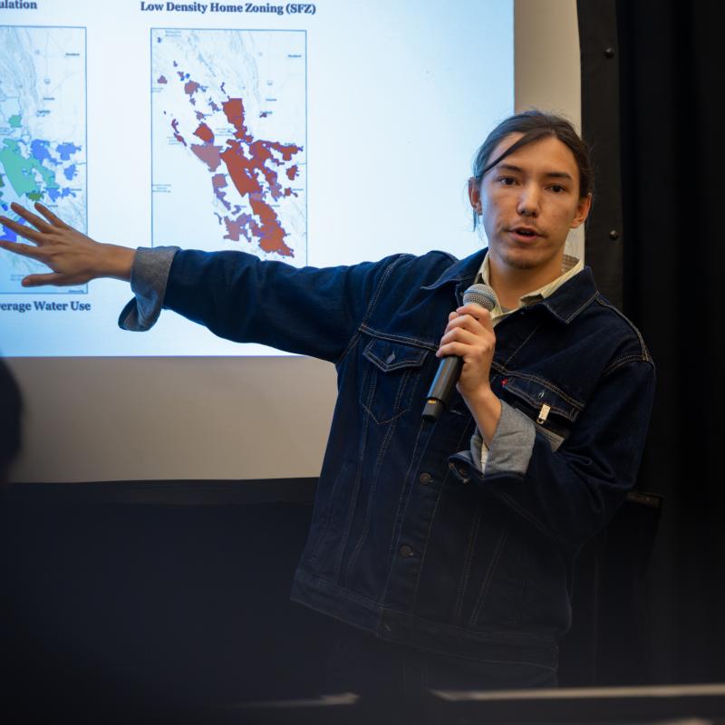 Student presenting