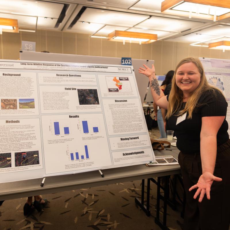Student presenting